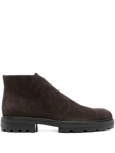 Hogan Lace-up Desert Boots In Brown