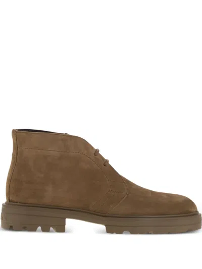 Hogan H673 Lace Up Ankle Boot In Brown