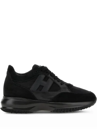 Hogan Lace-up Fastening Sneakers In Black
