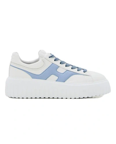 Hogan Lace Up H-stripe Sneakers In White