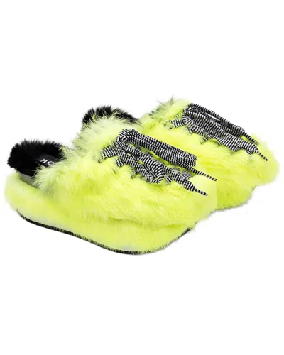 Hogan Fur-trimmed Lace-up Slip-on Sneakers In Green