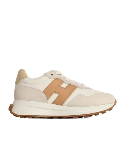 Hogan Lace-up Low-cut Casual Shoes In Nude