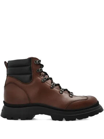 Hogan Lace-up Padded-ankle Hiking Boots In Brown