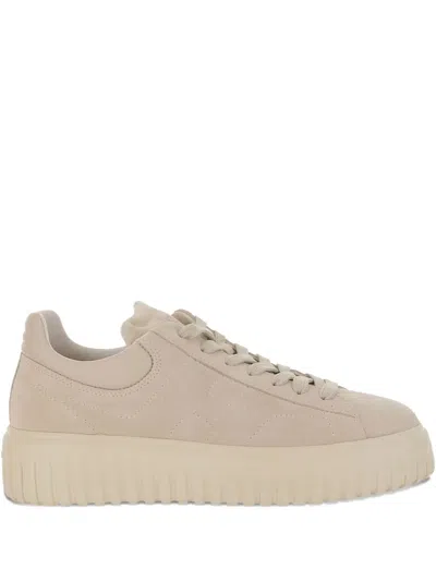 Hogan Lace-up Platform Trainers In Neutral
