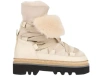 Hogan Lace-up Shearling Boots In White