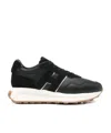 Hogan Streamlined Black Sneakers With Suede Texture In Black