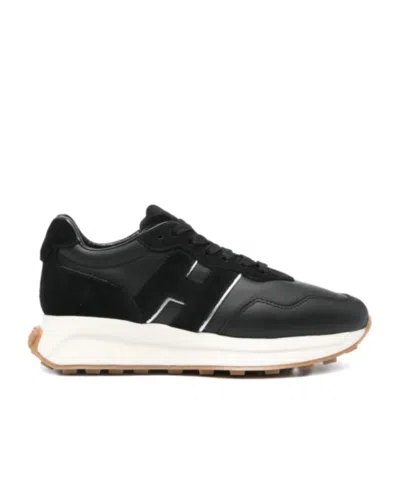 Hogan Lace-up Sneakers In Black