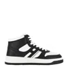 Hogan High-top Sneakers With Zigzag Stitch Detail In Black