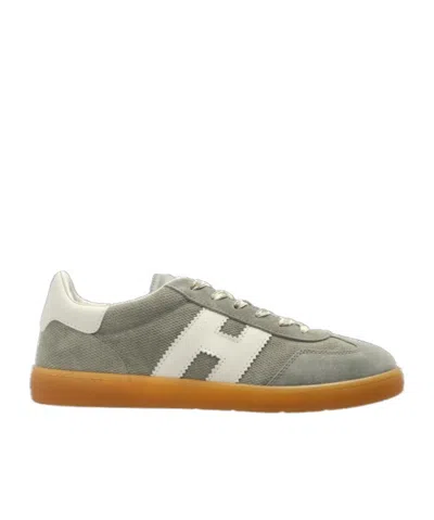 Hogan Neutrals Cool Side Stitched Logo Suede Sneakers In Multi