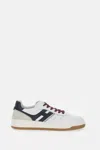 Hogan Leather Sneakers With Contrast Sole And Stitching In Neutral