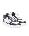 Hogan Colour-block Panel High-top Sneakers In White