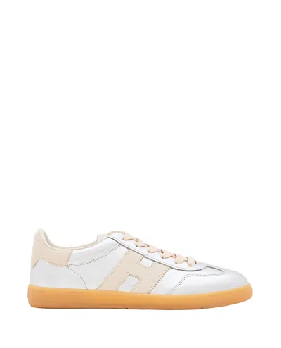 Hogan Lace-up Sneakers With Metallic Leather Finish In Multi