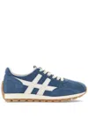 Hogan Blue Suede Leather Sneakers In Black