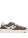 Hogan Lace-up Suede Sneakers With Memory Foam Insole In Gray