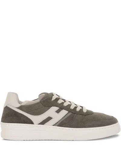 Hogan Lace-up Suede Sneakers With Memory Foam Insole In Gray