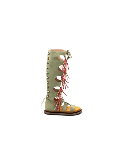 Hogan Lace-up Tassel Sandals