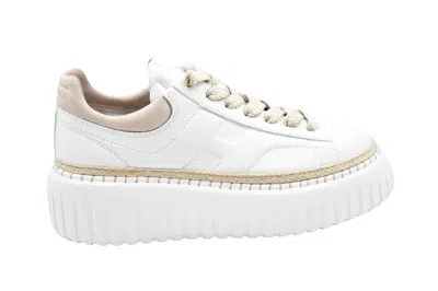 Hogan Laced Sneakers With Rope Detail In White