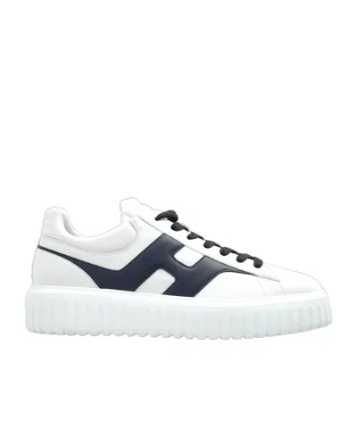 Hogan White Sneakers With Contrasting Black Accents