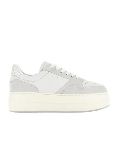 HOGAN HOGAN SKYSCRAPER LOGO PRINTED LACE-UP SNEAKERS