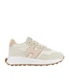 Hogan H669 Suede And Leather Sneakers In White