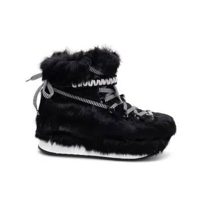 Hogan Lace-up Ankle Length Boots In Black
