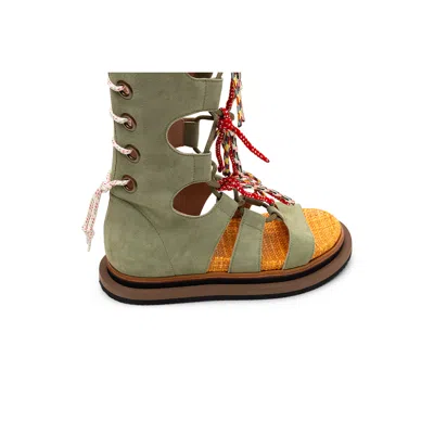 Hogan Lace-up Tassel Sandals In ["green"]