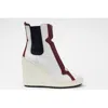 Hogan Lace-up Leather Wedge Boot In White