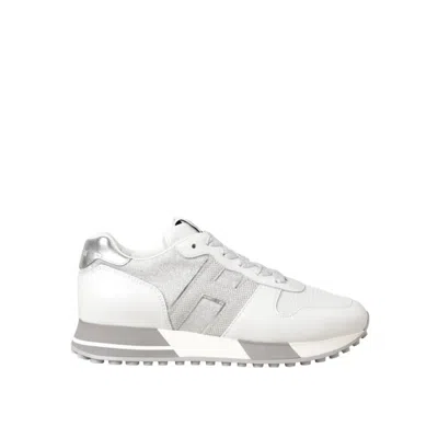 Hogan Ladies Silver Tone Sneakers In Multi