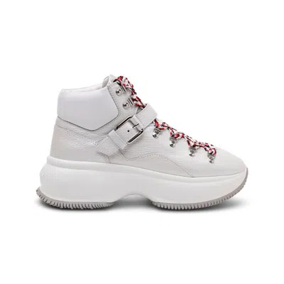 Hogan Buckled Leather High-top Sneaker In White