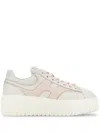 HOGAN HOGAN LAMBSKIN SNEAKERS WITH ROUND TOE AND PLATFORM SOLE