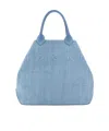 Hogan Large Script Tote Bag In Blue