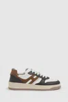 Hogan Smooth Leather And Suede H630 Sneakers Shoes In White Multi