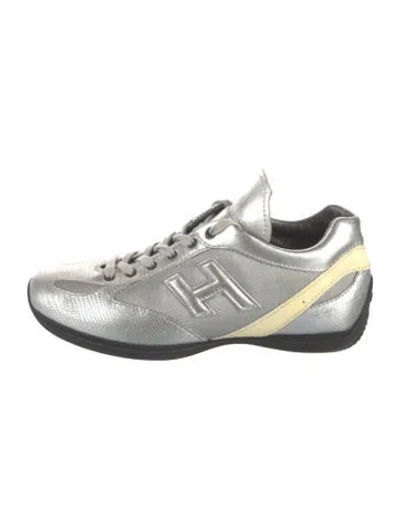 Pre-owned Hogan Leather Animal Print Sneakers In Metallic/neutrals