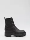 Hogan 20mm Lace-up Platform Boots In Black