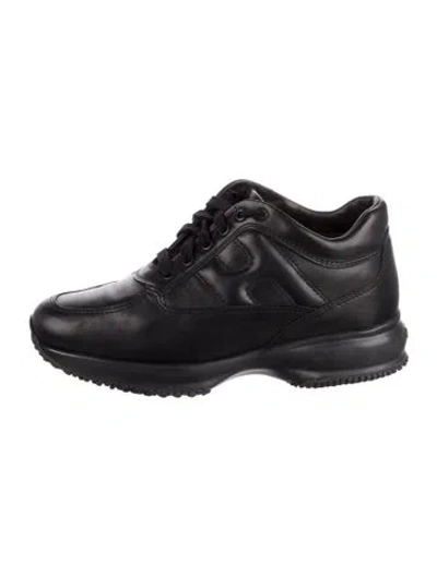 Pre-owned Hogan Leather Athletic Sneakers In Black