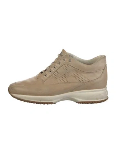 Pre-owned Hogan Leather Athletic Sneakers In Brown