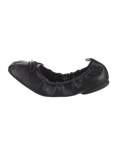 Pre-owned Hogan Leather Ballet Flats In Black