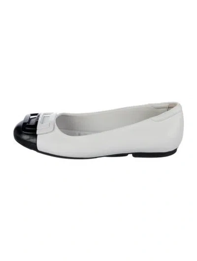 Pre-owned Hogan Leather Ballet Flats In Black/white