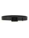 Hogan Adjustable Textured Leather Belt In Black