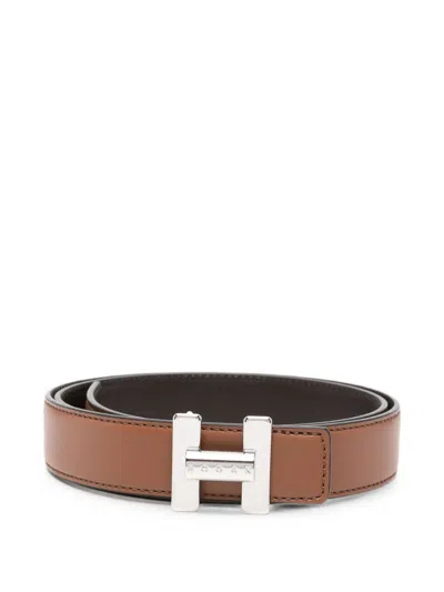 Hogan Leather Belt In Brown