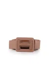 Hogan Belt With Logo In Hammered Leather In Nude & Neutrals