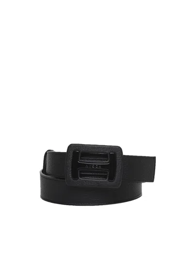 HOGAN LEATHER BELT WITH RECTANGULAR BUCKLE