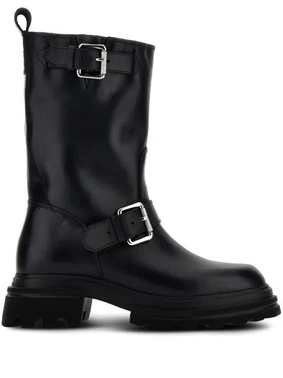 HOGAN LEATHER BIKER BOOTS