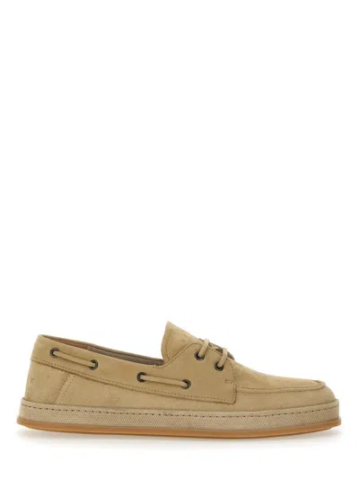 Hogan Leather Boat Moccasin In Animal Print