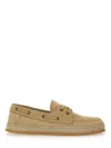 Hogan H683 Boat Loafer In Calf Leather In Beige