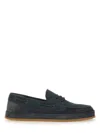 Hogan Leather Boat Moccasin In Blue