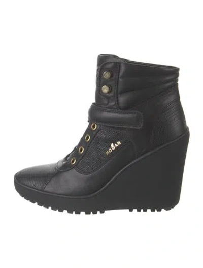 Pre-owned Hogan Leather Boots In Black