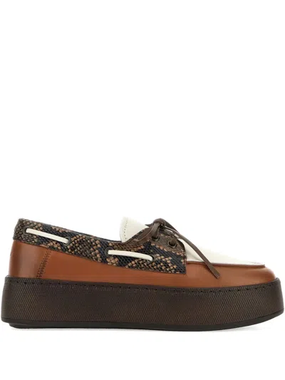 Hogan Leather Brogues In Brown