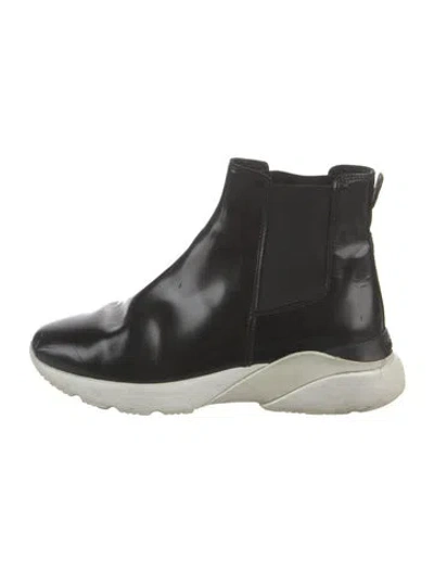 Pre-owned Hogan Leather Chelsea Boots In Black