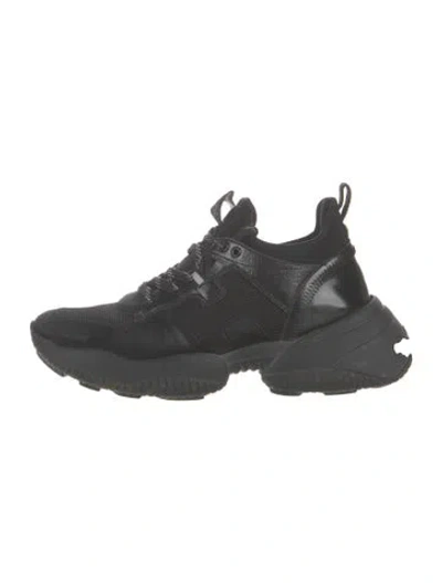 Pre-owned Hogan Leather Chunky Sneakers In Black